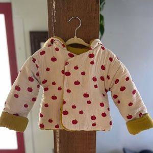 Fin and Vince Reversible Cozy Jacket - Apple Orchard print - 18-24 months